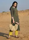 Desrat Pure Handloom Viscose Cotton Designer Embroidery Work And Cotton Palazzo Kurti Collection